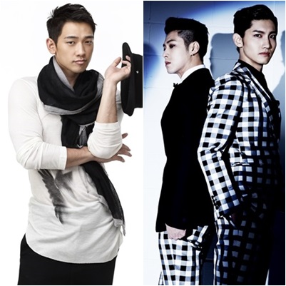 비(왼쪽)와 동방신기