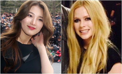 수지(왼)와 에이브릴 라빈 / 사진출처= 스타뉴스, 에이브릴 라빈 트위터