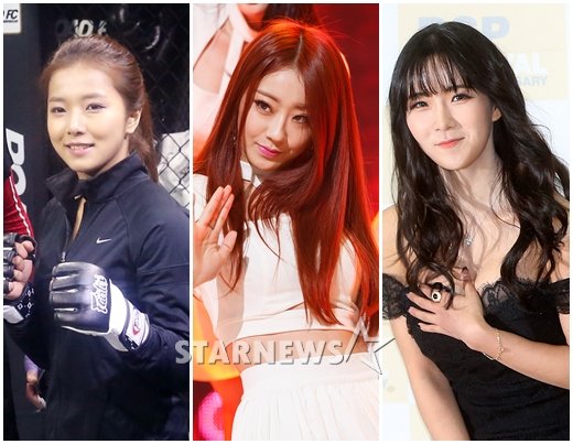 송가연(사진 맨 좌측부터 우측으로), 경리, 조현영 /사진=스타뉴스