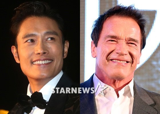 이병헌과 아놀드 슈왈제네거/사진=머니투데이 스타뉴스