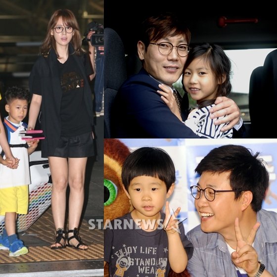 (왼쪽부터)브라질로 출국하는 안정환의 아들 안리환 군과 아내 이혜원, 브라질에서 만난 송종국, 송지아 양, 김성주와 아들 김민율 군 / 사진=머니투데이 스타뉴스, MBC 제공