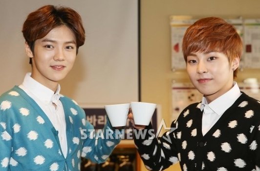 루한(왼쪽)과 시우민 / 사진=이기범 기자