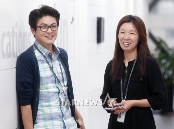 다음커뮤니케이션 이재형 IMC3팀장(왼쪽)과 전지선 엔터팀장 /사진=홍봉진 기자