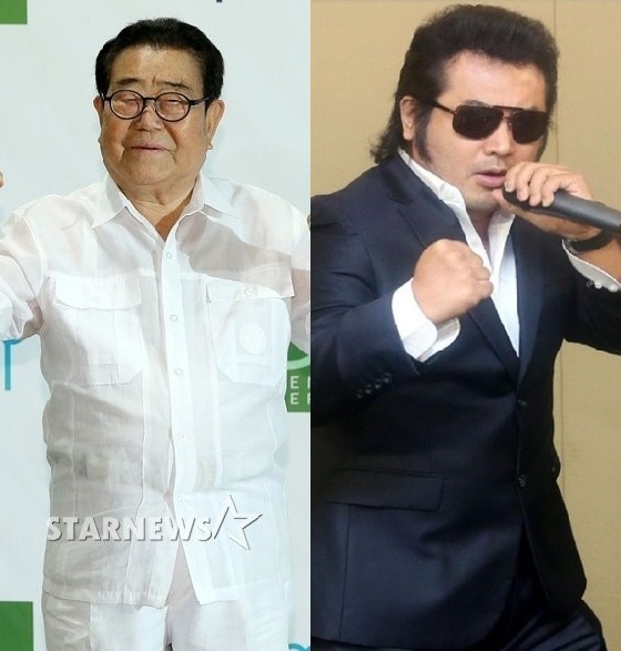 송해와 김보성. /사진=이동훈·홍봉진 기자
