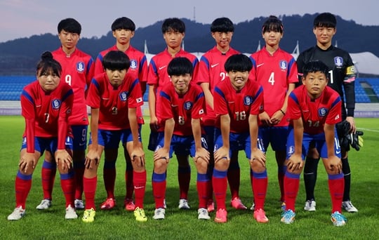 15세 이하 한국 여자 축구 대표팀 선수들. /사진=대한축구협회 제공