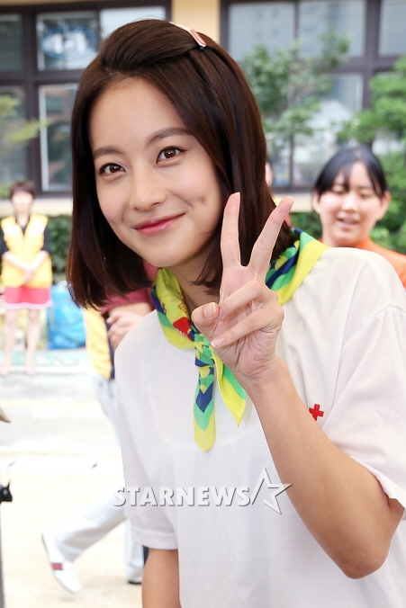 오연서가 지난 8월 진행된 '제2회 희망풍차 SR 나눔로드'에 참석해 환하게 웃고 있다./사진=최부석 기자