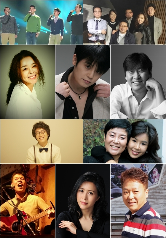 왼쪽 위부터 아래로 에밀레, 스물하나, 우순실, 이규석, 이정석, 작품하나, 정오차, 조정희, 조태선, 주병선 / 사진제공=대학가요제회