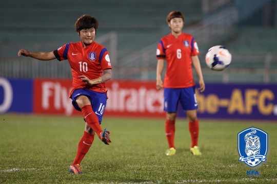 지소연(왼쪽). /사진=대한축구협회 제공