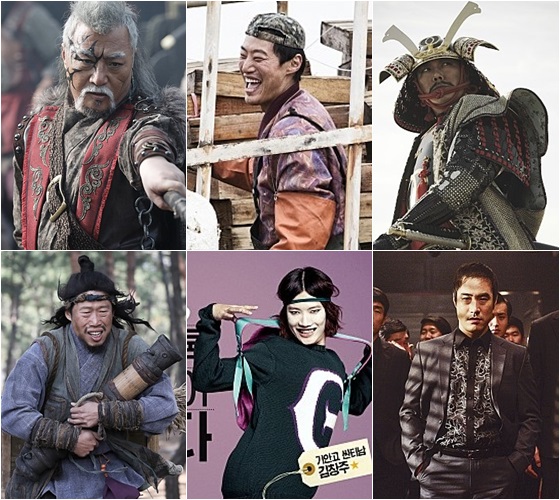 배우 이경영, 이희준, 조진웅, 배성우, 신주환, 유해진(왼쪽위부터 시계방향)/사진=영화 '해적: 바다로 간 산적', '해무', '명량', '빅매치', '패션왕' 스탈