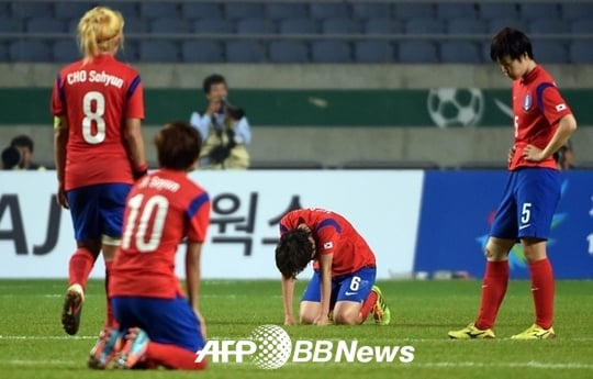 한국 여자 축구 대표팀이 캐나다에게 분패했다. /AFPBBNews=뉴스1