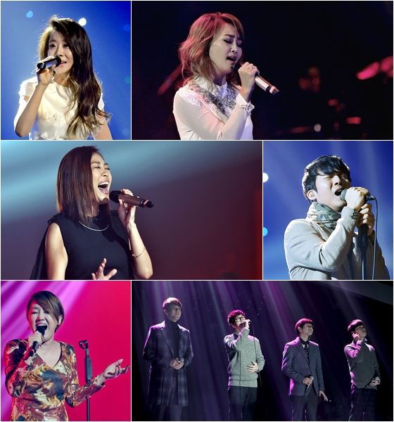 사진 왼쪽 위부터 '나는 가수다3'의 양파, 효린, 박정현, 하동균, 소찬휘, 스윗소로우 / 사진제공=MBC