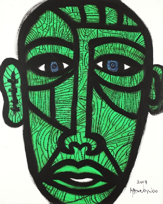 사진=하정우 'Green mask' 캔버스 위에 아크릴, 펜.(2014)