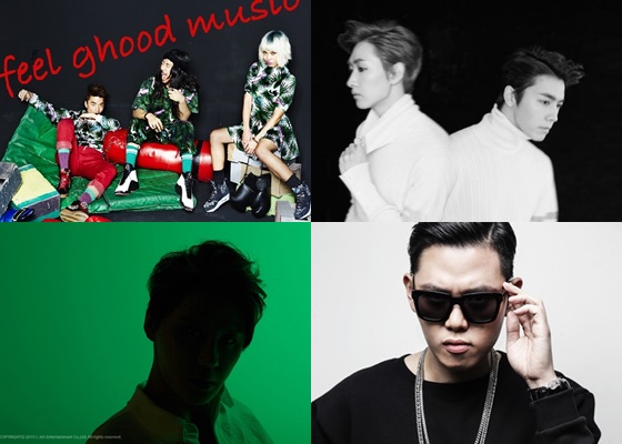 (왼쪽 위부터 시계방향) MFBTY, 동해&은혁, 조pd, 김준수 / 사진=각 아티스트 소속사