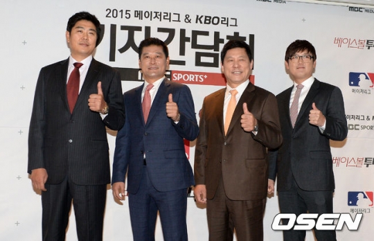 경기 중계가 늘어남에 따라 캐스터, 해설자에 대한 수요도 늘고 있다. 사진은 올해 MBC 스포츠플러스의 해설위원을 맡게될 정민철(왼쪽부터), 이종범, 허구연, 김선우. /사진=OSEN