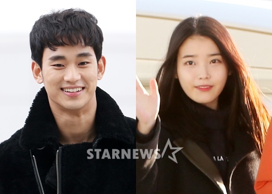 KBS 2TV '프로듀사'의 김수현(왼쪽)과 아이유 /사진=스타뉴스