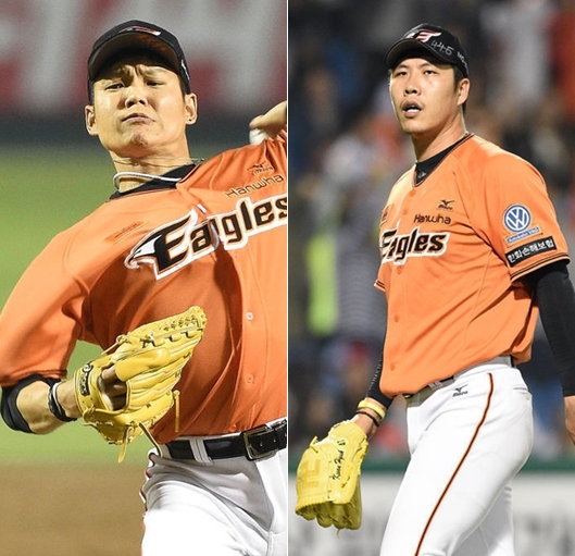 박정진(좌)과 권혁. /사진=OSEN