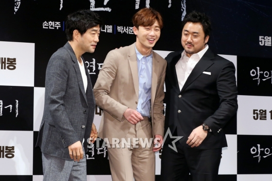 왼쪽부터 손현주, 박서준, 마동석/사진=이정호 인턴기자