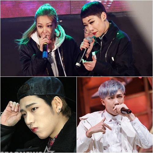 제시(왼쪽위부터 시계방향)와 치타, 랩몬스터, 지코 / 사진=스타뉴스