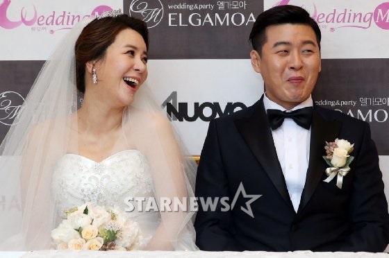 개그맨 이상구와 신부 이선주씨 /사진=이정호 인턴기자