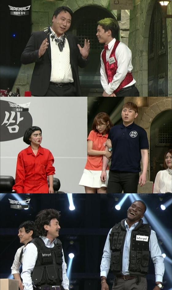 tvN '코미디빅리그'에 출연한 곽한구(사진 맨 위부터 아래로), 신소율, 샘 오취리/사진제공=tvN