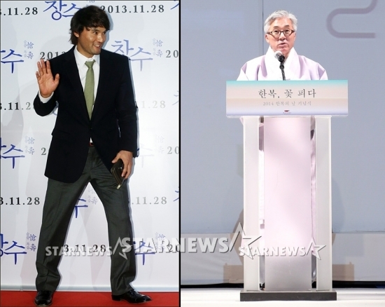박찬호(왼쪽)와 김종덕 장관.