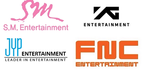 /사진=SM엔터테인먼트, YG엔터테인먼트, JYP엔터테인먼트, FNC엔터테인먼트 로고