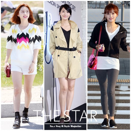 박수진, 유인영, 재경의 PVC 패션 /사진제공=더스타