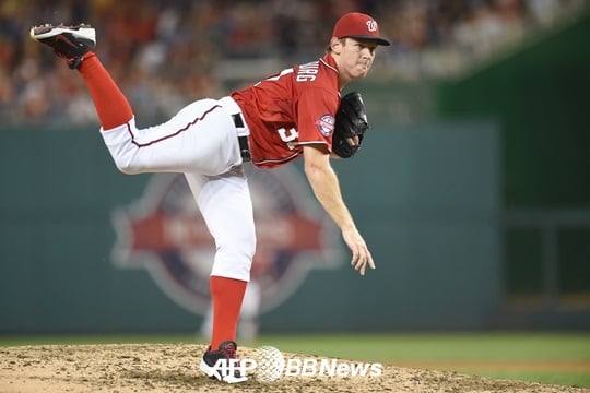 복귀전에서 호투를 선보인 스티븐 스트라스버그. /AFPBBNews=뉴스1