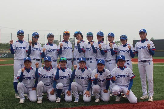 한국여자야구대표팀. /사진=한국여자야구연맹 제공