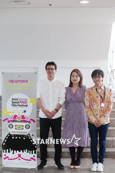 사진 왼쪽부터 김태용 감독, 백은하 기자, 김조광수 대표 / 사진=박찬하 인턴기자