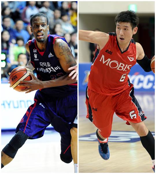 애런 헤인즈(왼쪽)과 양동근. /사진=KBL 제공