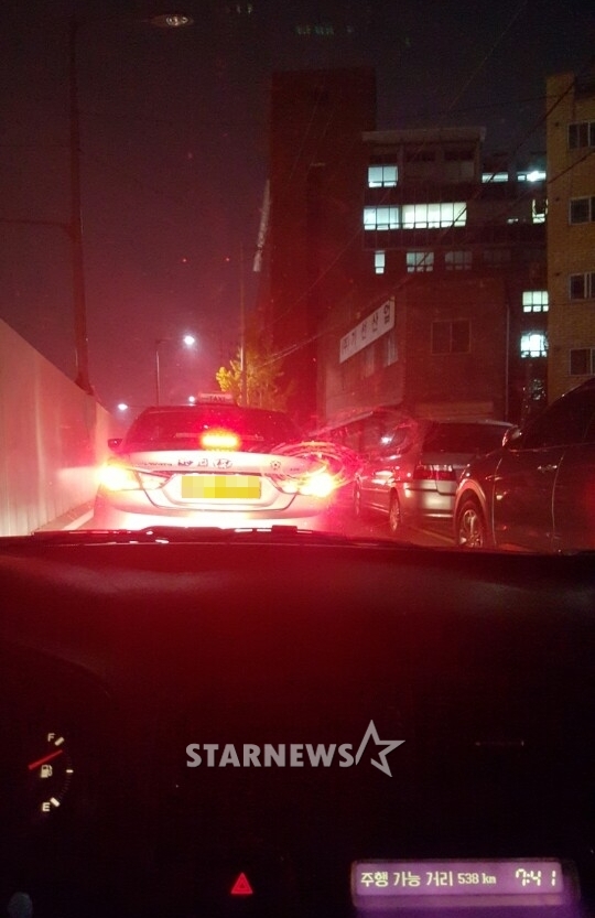 서부간선도로 진입로 및 정체 상황.
