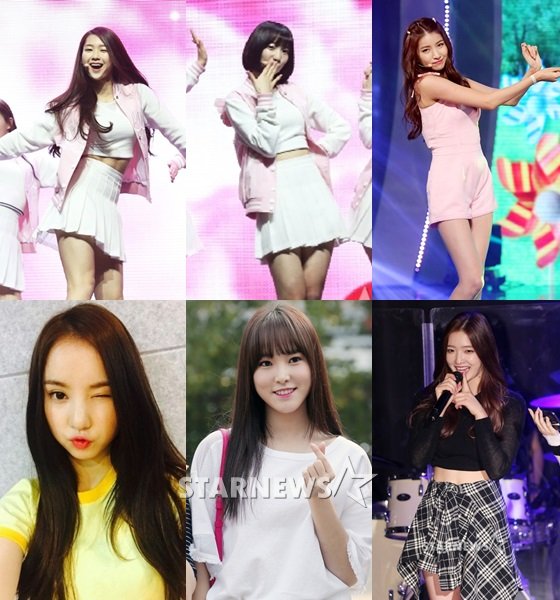 (왼쪽위부터) 오마이걸 지호, 오마이걸 비니, 여자친구 소원, 다이아은진, 여자친구 유주, 여자친구 은하 /사진=스타뉴스, SNS