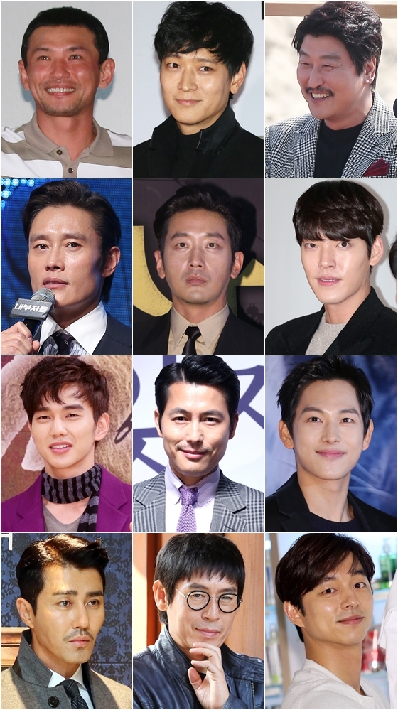 사진 왼쪽 위부터 황정민, 강동원, 송강호, 이병헌, 하정우, 김우빈, 류승호, 정우성, 임시완, 차승원, 설경구, 공유 / 사진=스타뉴스