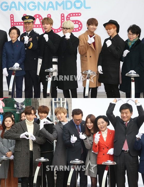 방탄소년단(위)과 B1A4,카라 영지(아래)/사진=이동훈 기자
