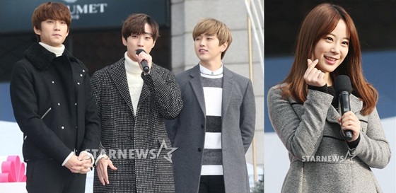 B1A4(왼쪽)와 카라 허영지(오른쪽)/사진=이동훈 기자