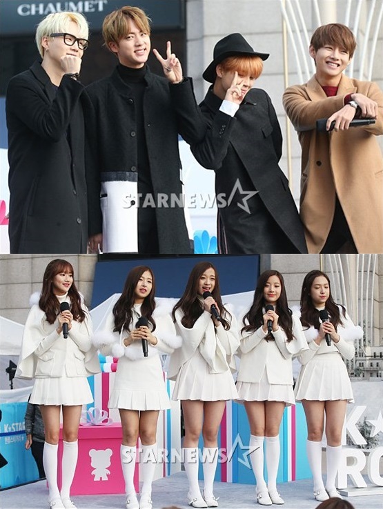 방탄소년단(위)과 에이프릴(아래)/사진=이동훈 기자