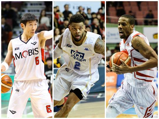 양동근, 에밋, 헤인즈(왼쪽부터). /사진=KBL 제공