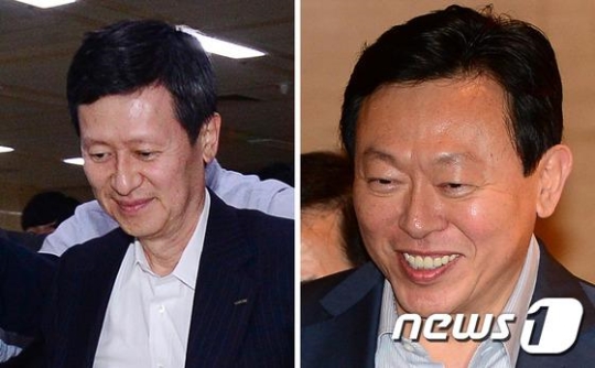 신동주 전 일본 롯데홀딩스 부회장, 신동빈 롯데그룹 회장(오른쪽). /사진=뉴스1