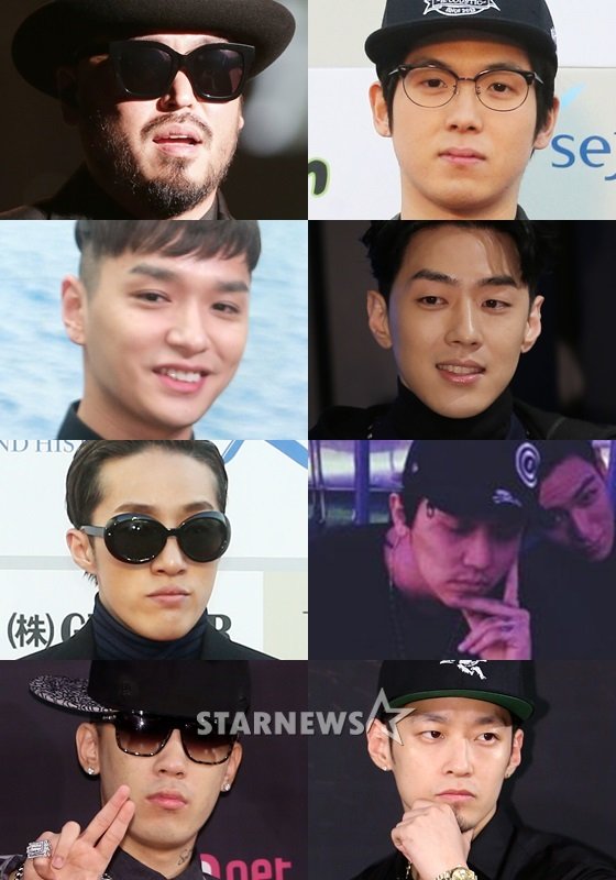 길-매드클라운, 사이먼 도미닉-그레이, 자이언티-쿠시, 도끼-더콰이엇(위부터)