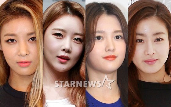 원더걸스 유빈, 달샤벳 수빈, 배우 남보라, 강소라(왼쪽부터) /사진=스타뉴스