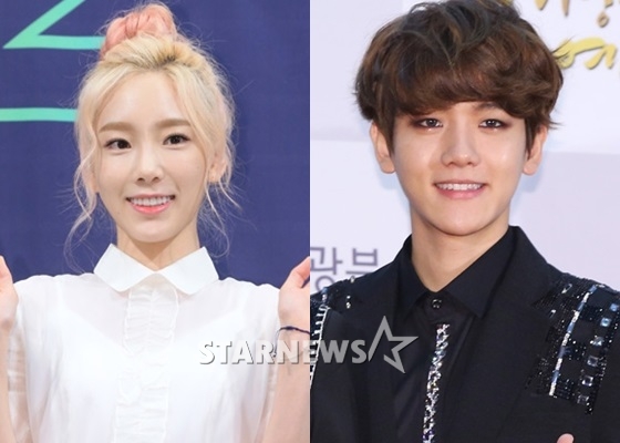SM 공식 사내커플 1호 태연, 백현 / 사진=스타뉴스