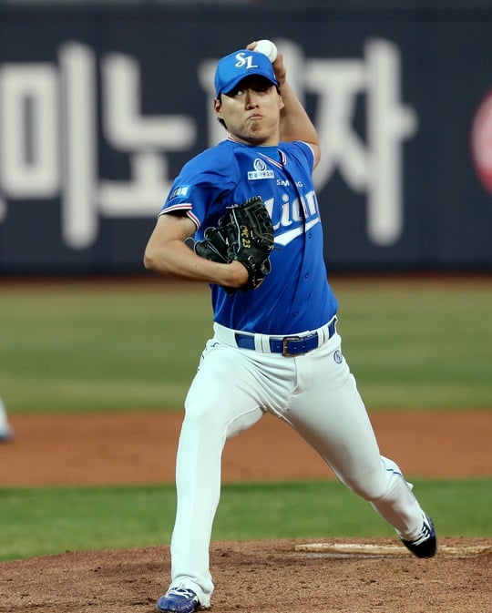 선발로 나서 호투를 선보인 차우찬. /사진=삼성 라이온즈 제공