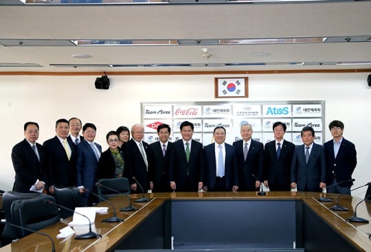 대만 NOC 위원장 일행이 대한체육회를 방문했다. /사진=대한체육회 제공