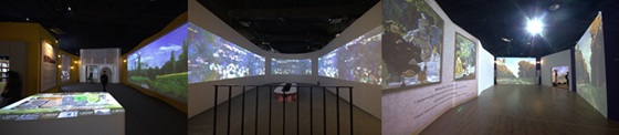 중국 청두 '모네인상展'. 텐트로 설치된 전시장 내부