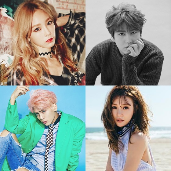 (왼쪽 위부터 시계방향) 태연, 규현, 티파니, 종현 / 사진제공=SM엔터테인먼트