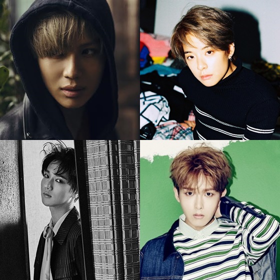 (왼쪽 위부터 시계방향) 태민, 엠버, 려욱, 예성 / 사진제공=SM엔터테인먼트