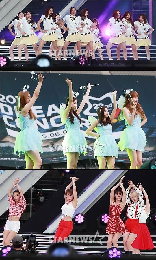 아이오아이, 에이프릴, 타히티(사진 위부터 아래로)/사진=김창현 기자
