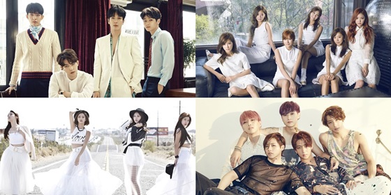 (왼쪽 위부터) 씨엔블루, 에이핑크, B1A4, 걸스데이 /사진제공=SBS