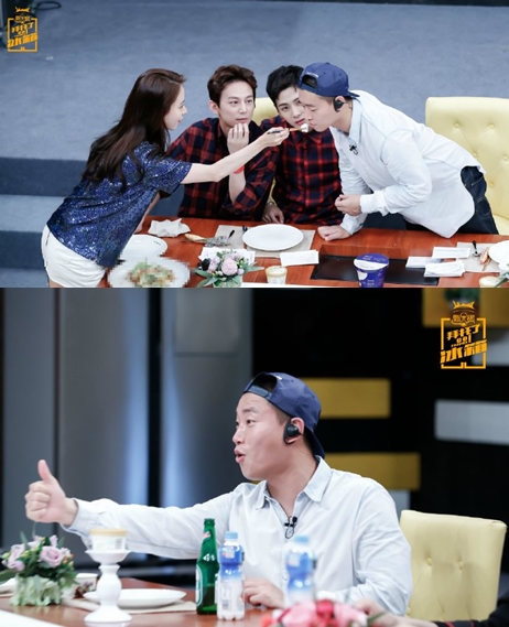 송지효 개리 /사진출처=중국판 '냉장고를 부탁해' 웨이보